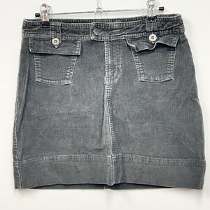 Patagonia Womens‎ Gray Organic Corduroy A-line Short Skirt Pockets Size 4 Y2K